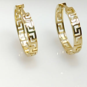 ARETES ARRACADA C GRECAS 14K 4.9 GR (NUEVO)