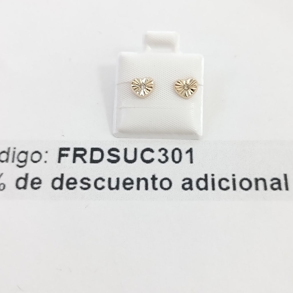 BROQUELES BROQUEL FIG CORAZON C CIRCONIA 14K 0.2603 GR (NUEVO)
