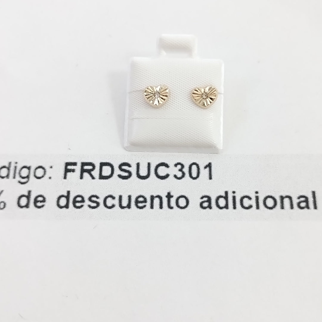 BROQUELES BROQUEL FIG CORAZON C CIRCONIA 14K 0.2603 GR (NUEVO)