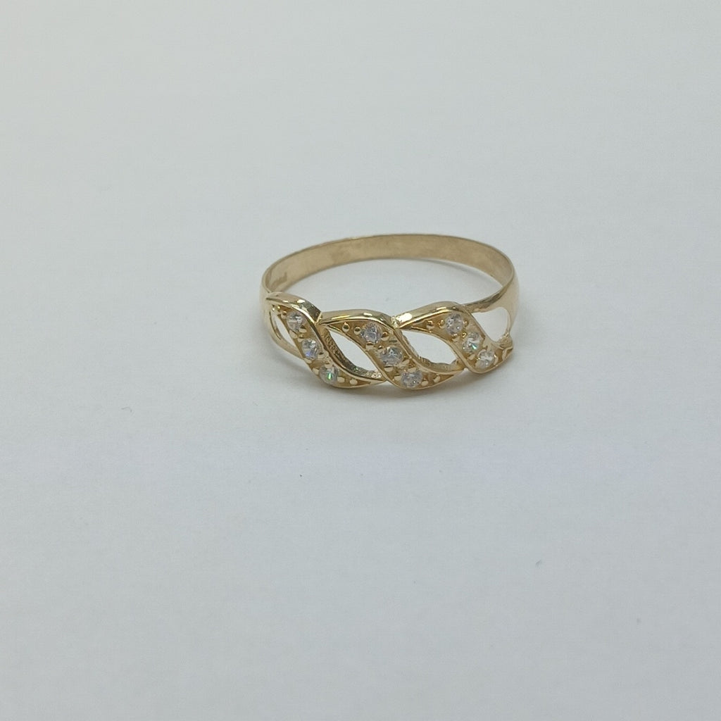 ANILLOS C CIRCONIAS 14K TALLA 7 1.3 GR (NUEVO)