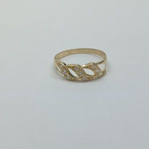 ANILLOS C CIRCONIAS 14K TALLA 7 1.3 GR (NUEVO)