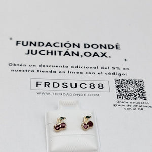 BROQUELES BROQUE FIG CEREZA C ESMALTE 14K 0.2203 GR (NUEVO)