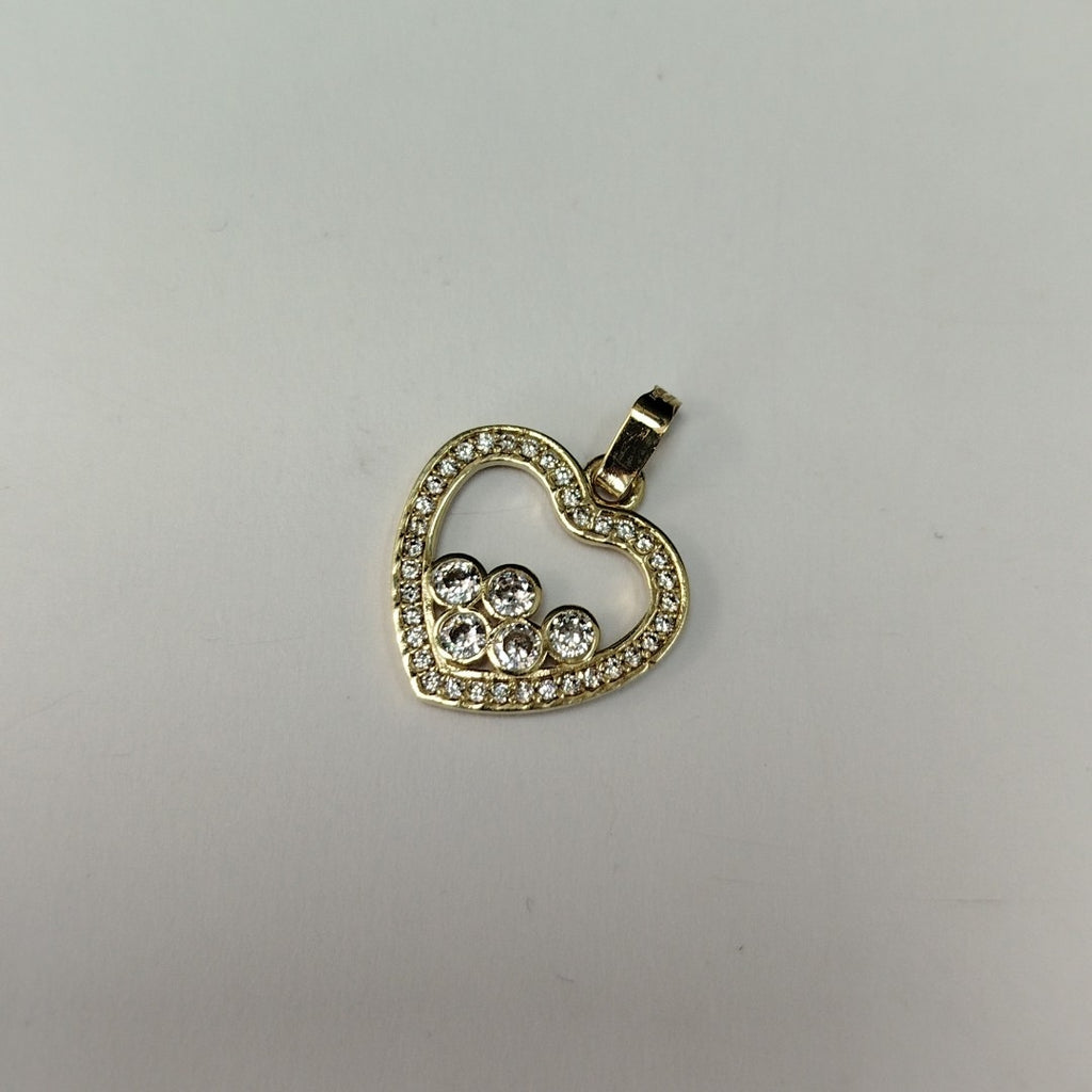 DIJE CORAZON CON CIRCONIAS 14K 1.7 GR (NUEVO)