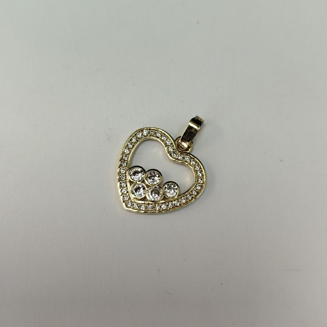 DIJE CORAZON CON CIRCONIAS 14K 1.7 GR (NUEVO)