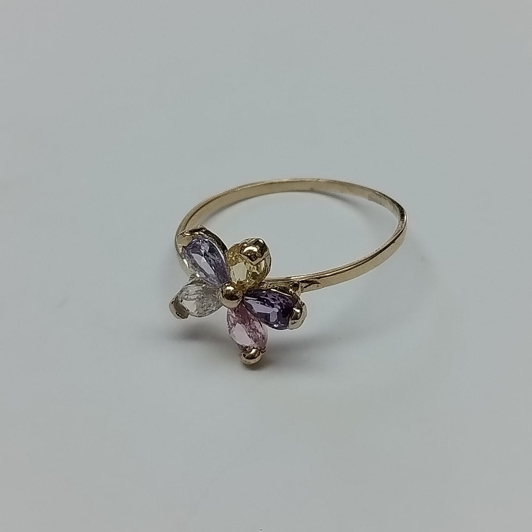 ANILLOS CON PDRAS DE COLOR 14K TALLA 8.5 1.4 GR (NUEVO)