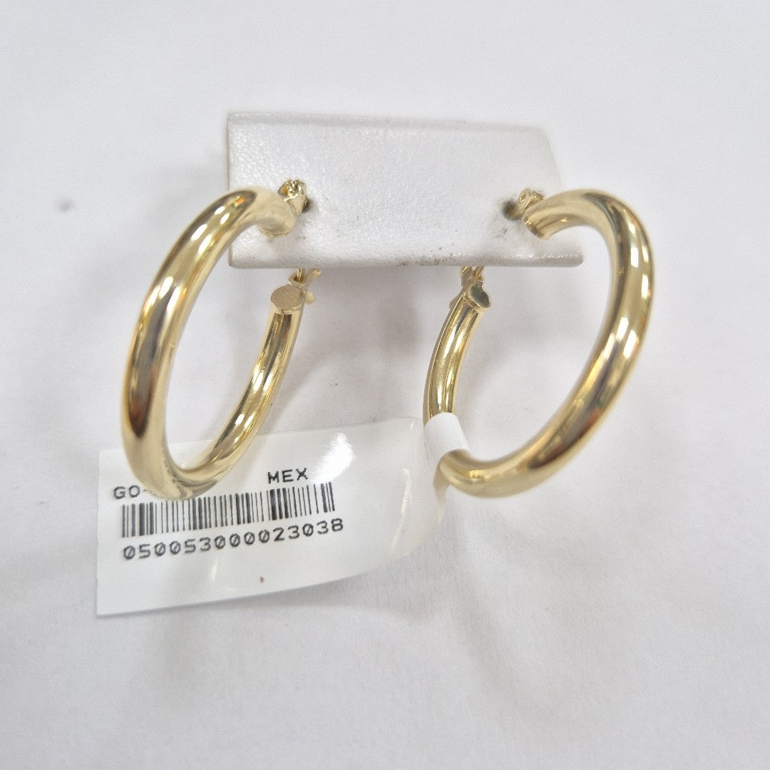 ARETES TEJIDO ARRACADAS LISAS HUECAS 14K 2.1 GR (NUEVO)