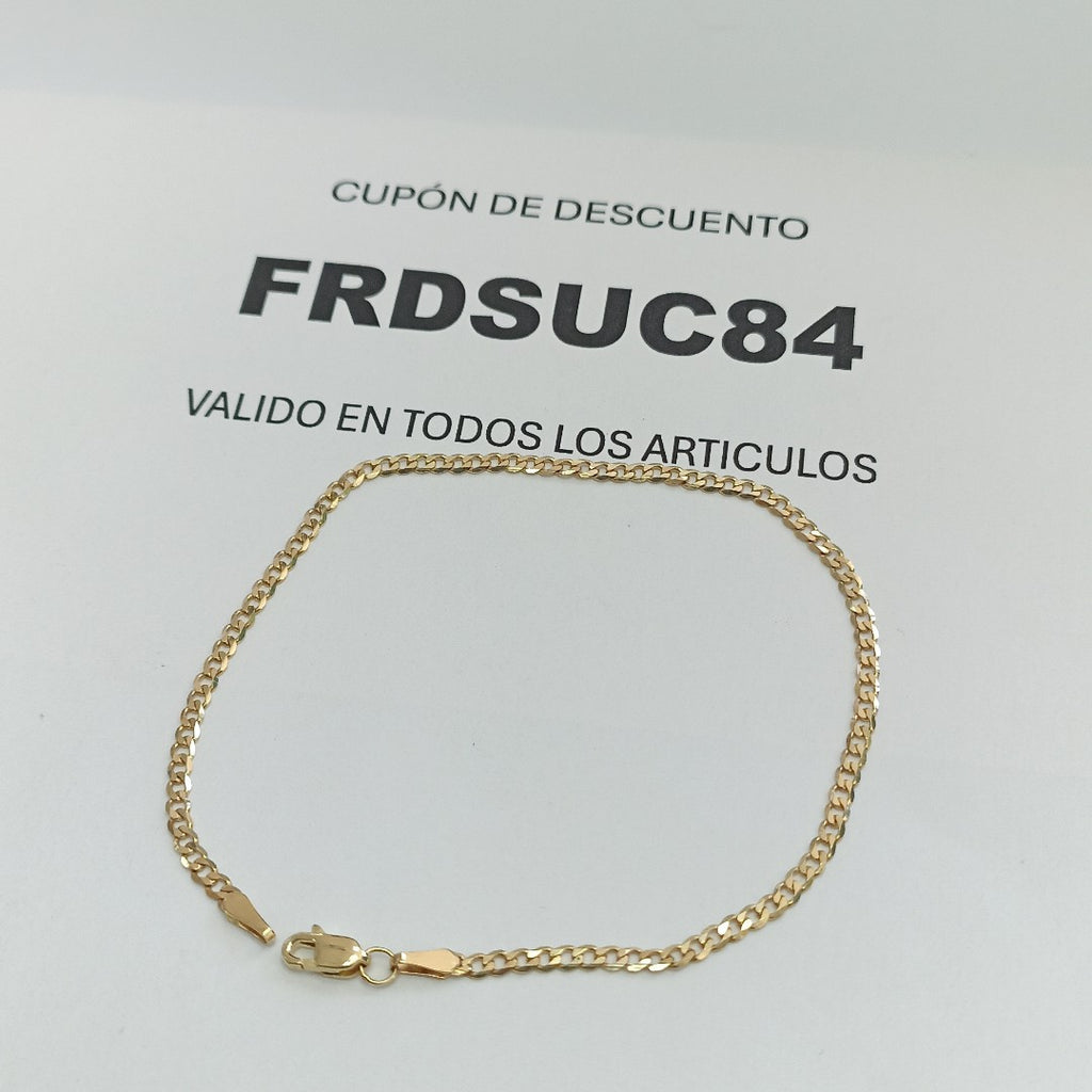 PULSERA TEJIDO BARBADA 14K 21 CM 2.3 GR (NUEVO)