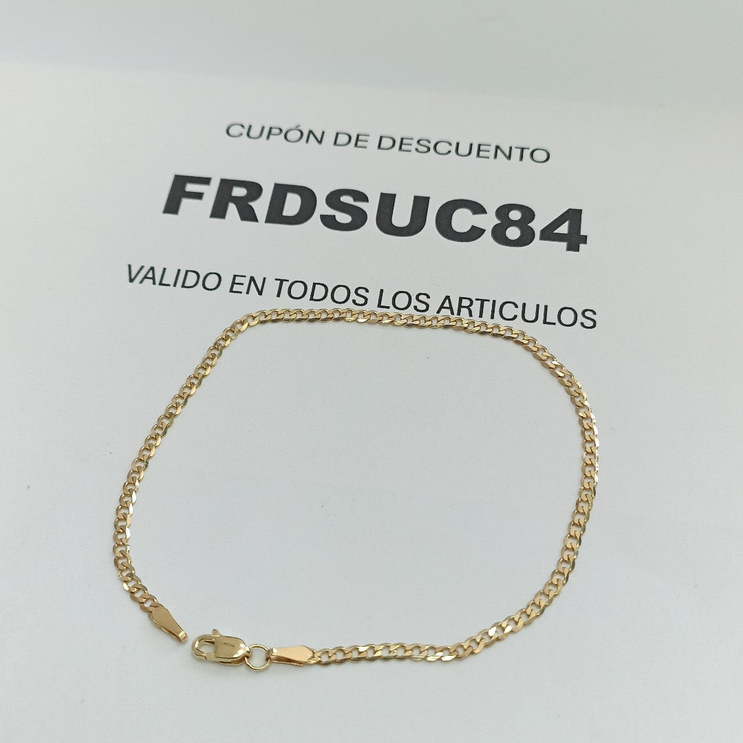 PULSERA TEJIDO BARBADA 14K 21 CM 2.3 GR (NUEVO)