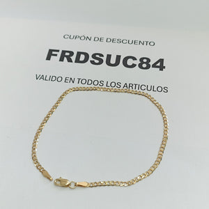 PULSERA TEJIDO BARBADA 14K 21 CM 2.3 GR (NUEVO)