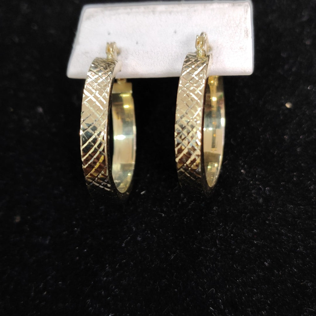 ARETES TEJIDO ARRACADAS FACETADAS 14K 2.9 GR (NUEVO)