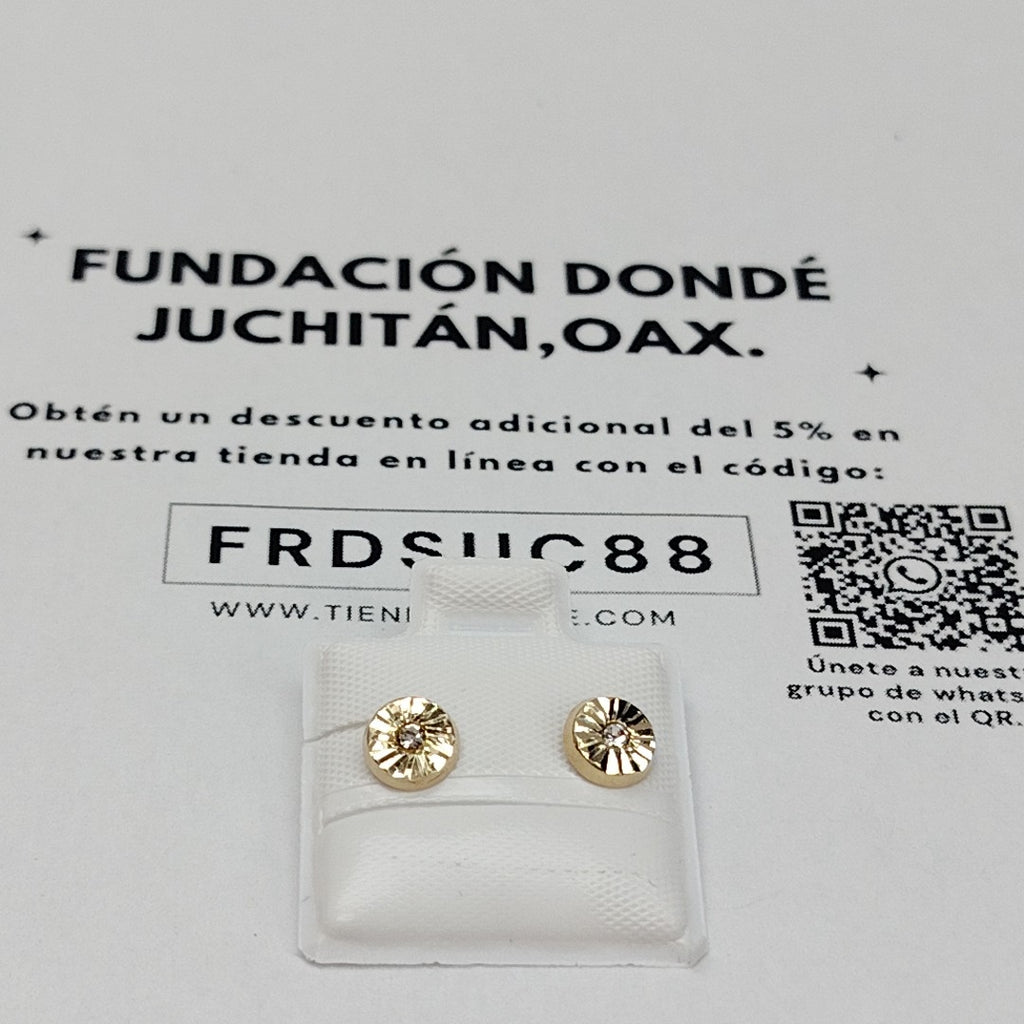 BROQUELES BROQUEL FIG BOTON C CIRCONIA 14K 0.2916 GR (NUEVO)