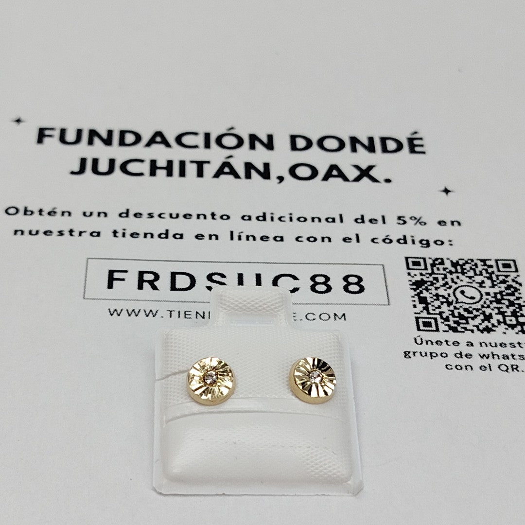BROQUELES BROQUEL FIG BOTON C CIRCONIA 14K 0.2916 GR (NUEVO)