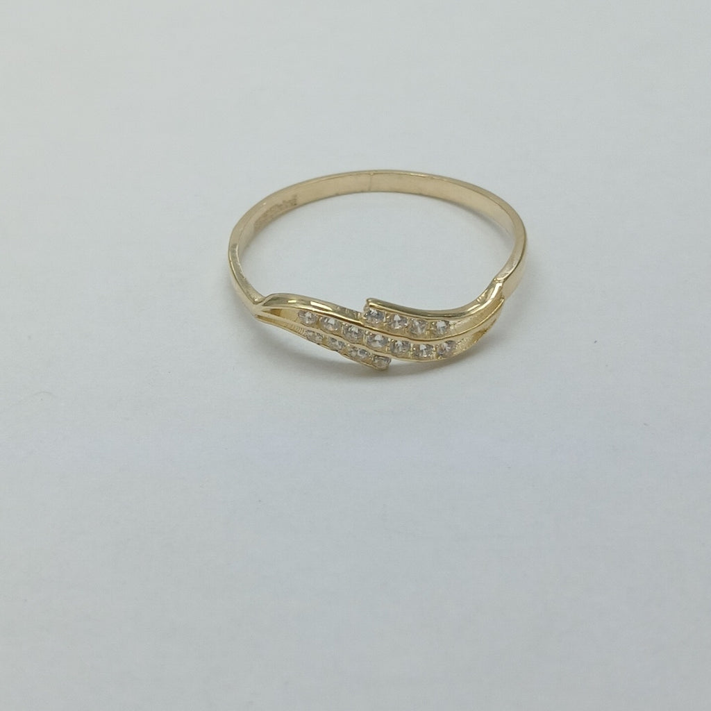 ANILLOS CON CIRCONIAS 14K TALLA 7 0.9 GR (NUEVO)
