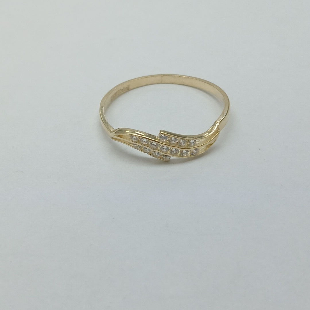 ANILLOS CON CIRCONIAS 14K TALLA 7 0.9 GR (NUEVO)