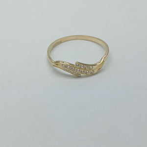 ANILLOS CON CIRCONIAS 14K TALLA 7 0.9 GR (NUEVO)