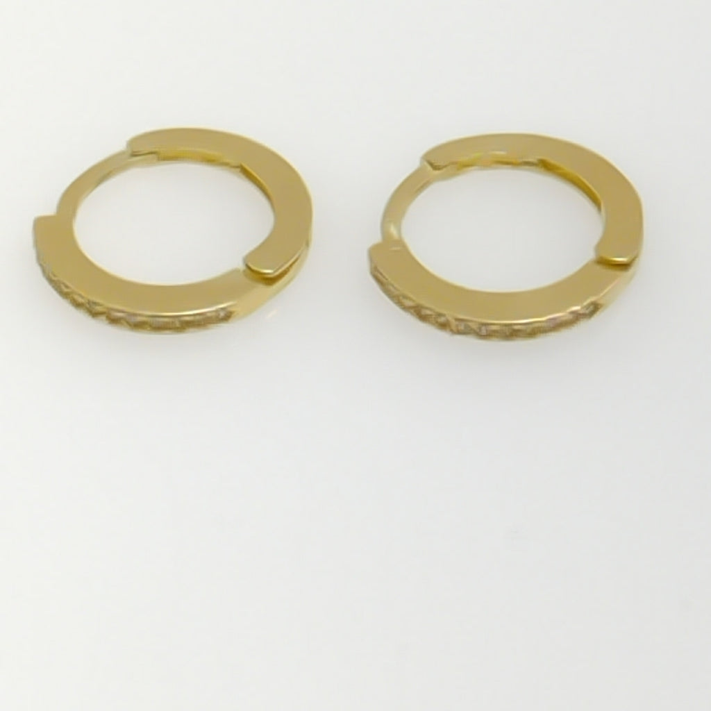 ARETES ARRACADAS CON CIRCONIAS 14K 1.2 GR (NUEVO)