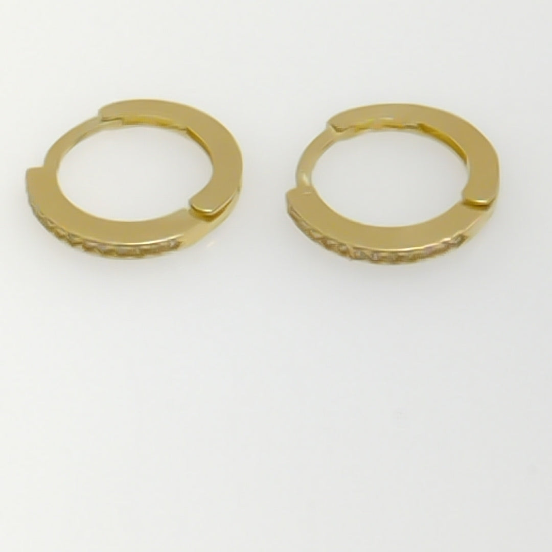 ARETES ARRACADAS CON CIRCONIAS 14K 1.2 GR (NUEVO)