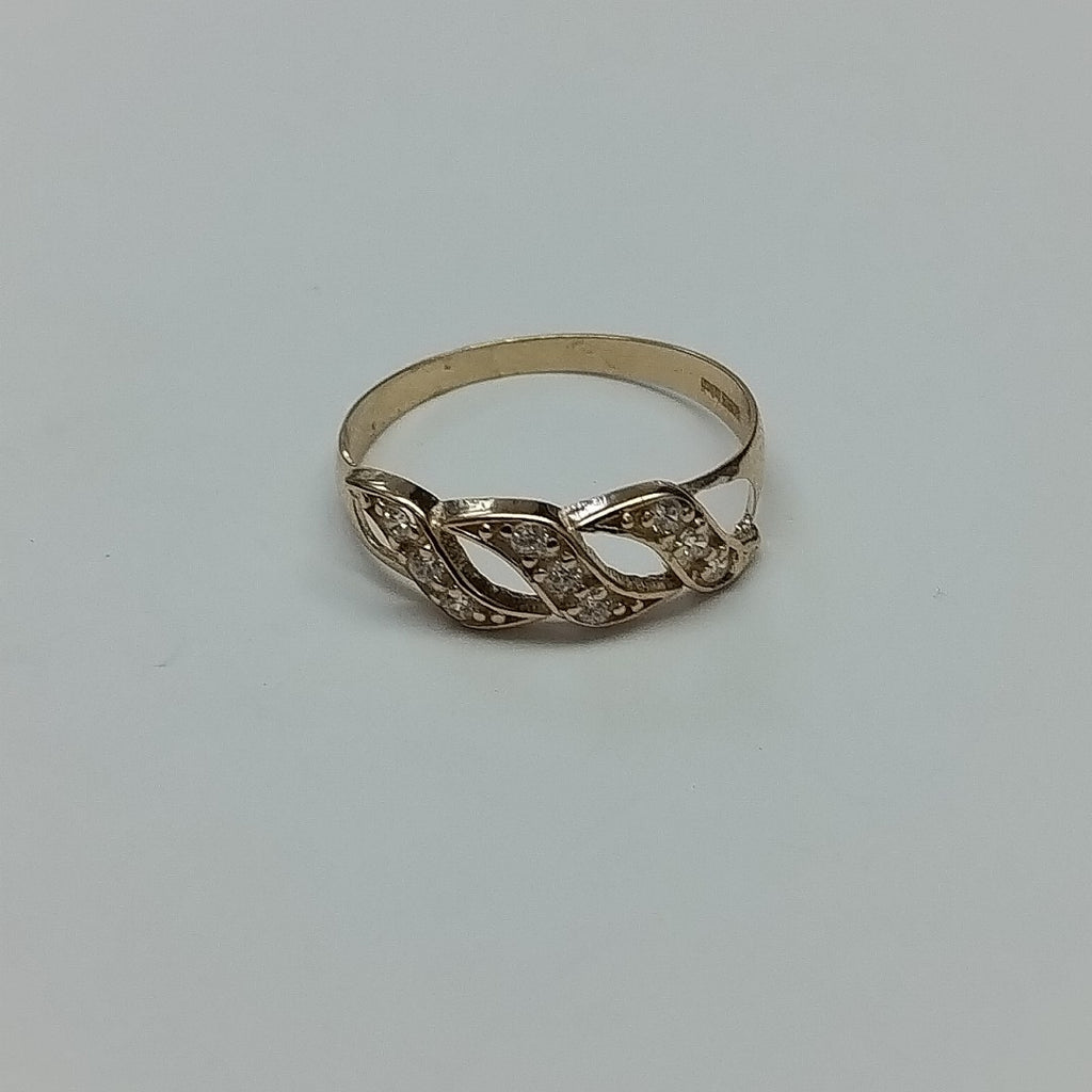 ANILLOS C CIRCONIAS 14K TALLA 7 1.3 GR (NUEVO)