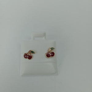 BROQUELES BROQUE FIG CEREZA C ESMALTE 14K 0.2203 GR (NUEVO)