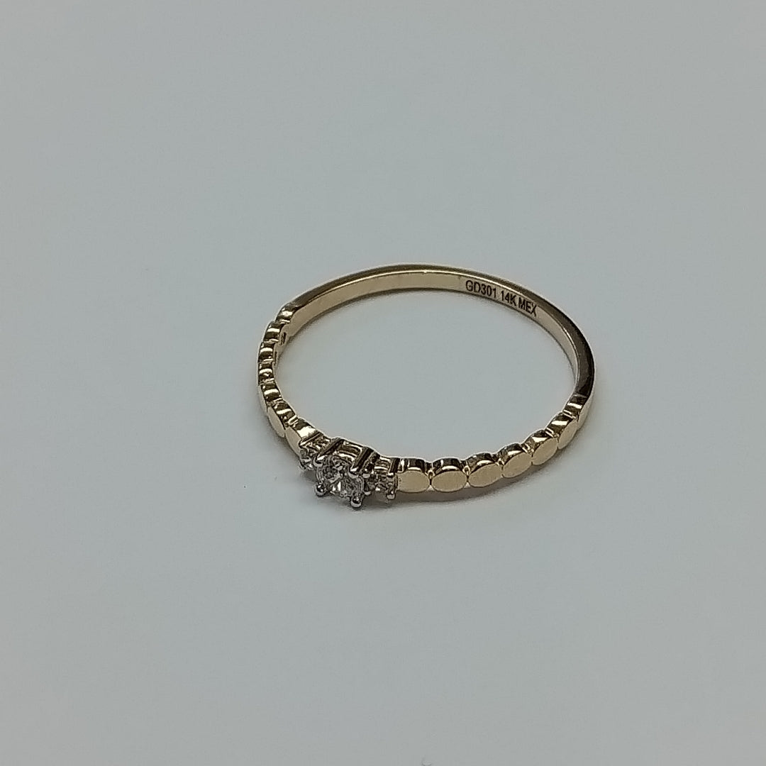 ANILLO ANILLITO C CIRCONIAS 14K 6.5 TALLA 1.1 GR (NUEVO)