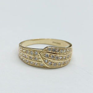 ANILLOS C CIRCONIAS 14K TALLA 8 3 GR (NUEVO)