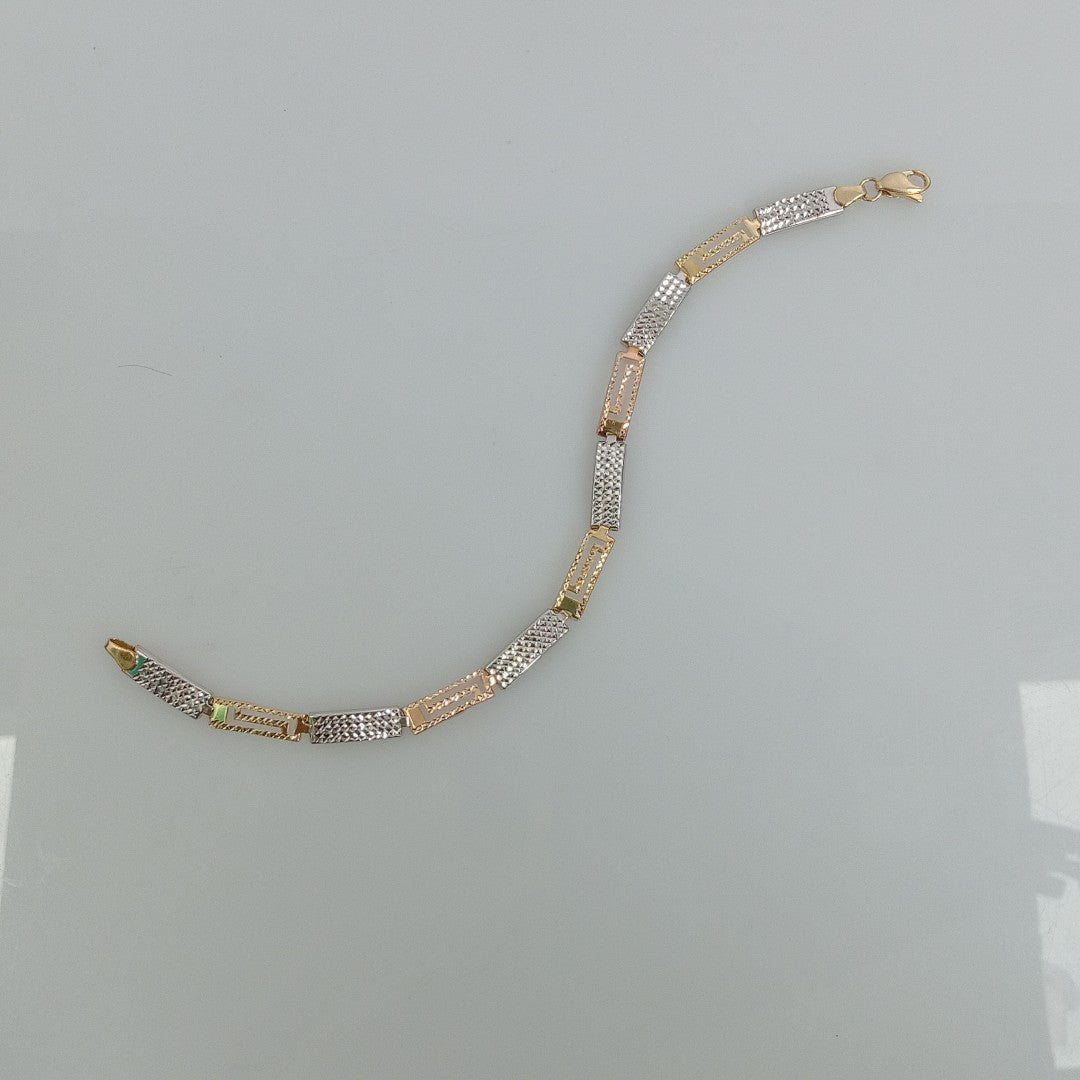 PULSERA ORO COMBINADO 14 K 4.2 GRMS (SEMINUEVO)