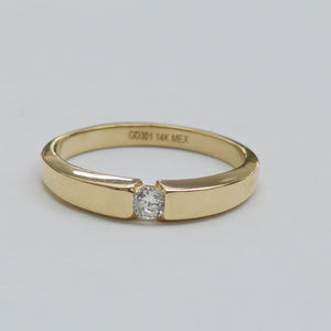 ANILLO ANILLITO SOLITARIO C CIRCONIA 14K 8 TALLA 2.8 GR (NUEVO)