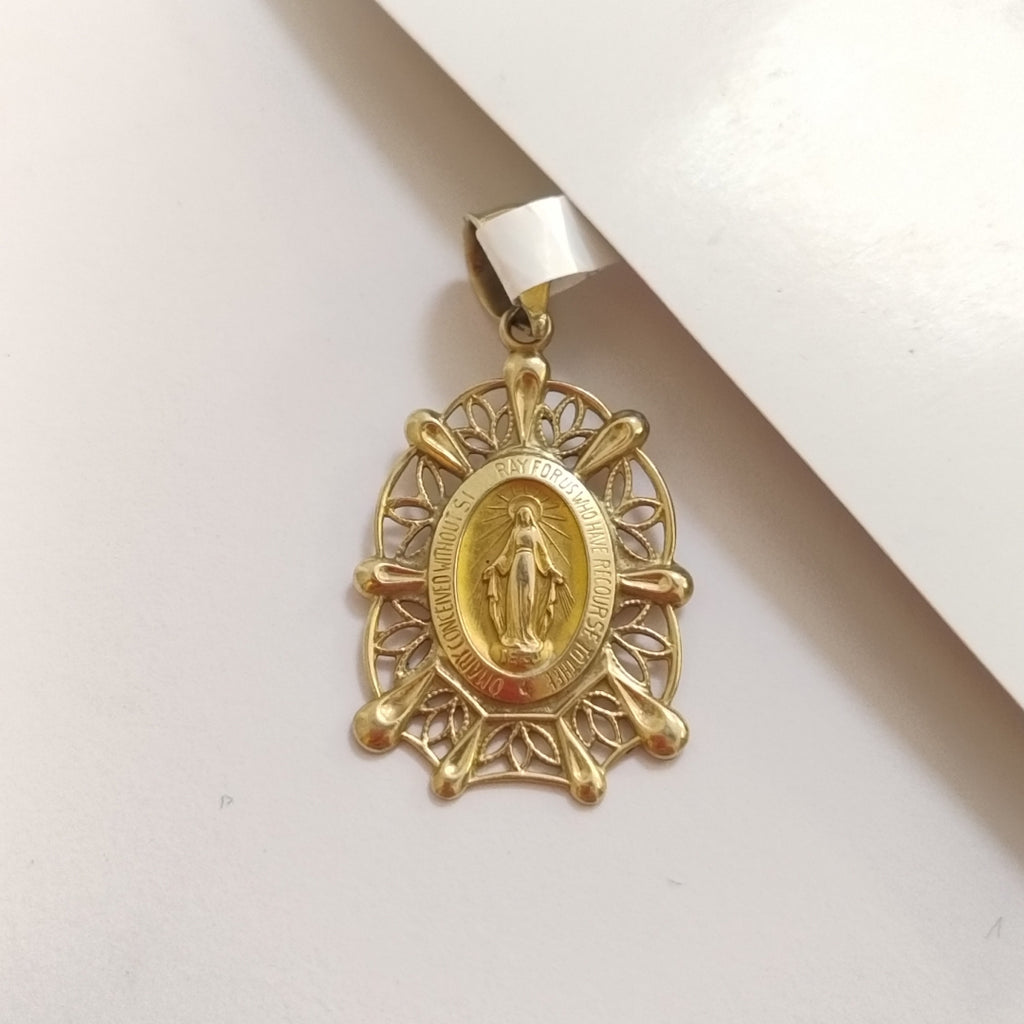 MEDALLA RELIGIOSA ORO 14 K 3.2 GRMS (SEMINUEVO)