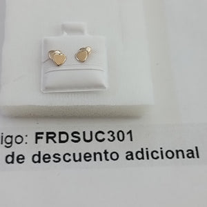 BROQUELES BROQUEL CORAZON DOBLE 14K 0.2171 GR (NUEVO)