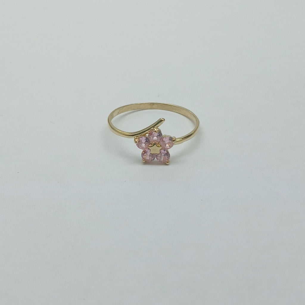 ANILLOS FIG FLOR PIEDRAS COL 14K TALLA 7 1 GR (NUEVO)