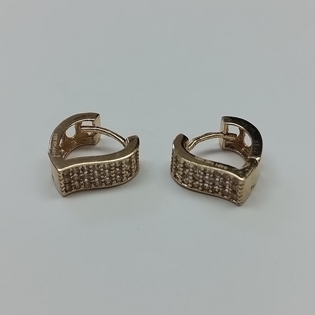 ARETES ARRACADAS CORAZON C CIRCONIAS 14K 2.1 GR (NUEVO)