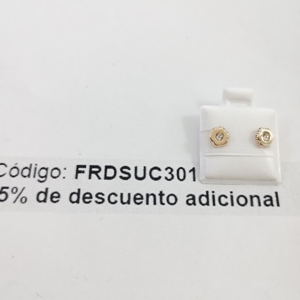 BROQUELES BROQUEL FIG FLOR C CIRCONIA 14K 0.2581 GR (NUEVO)