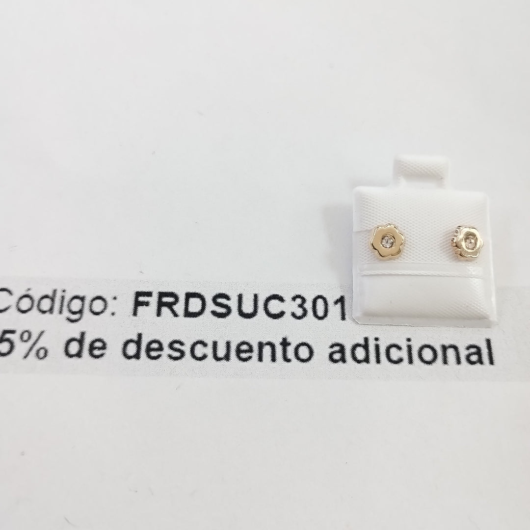 BROQUELES BROQUEL FIG FLOR C CIRCONIA 14K 0.2581 GR (NUEVO)