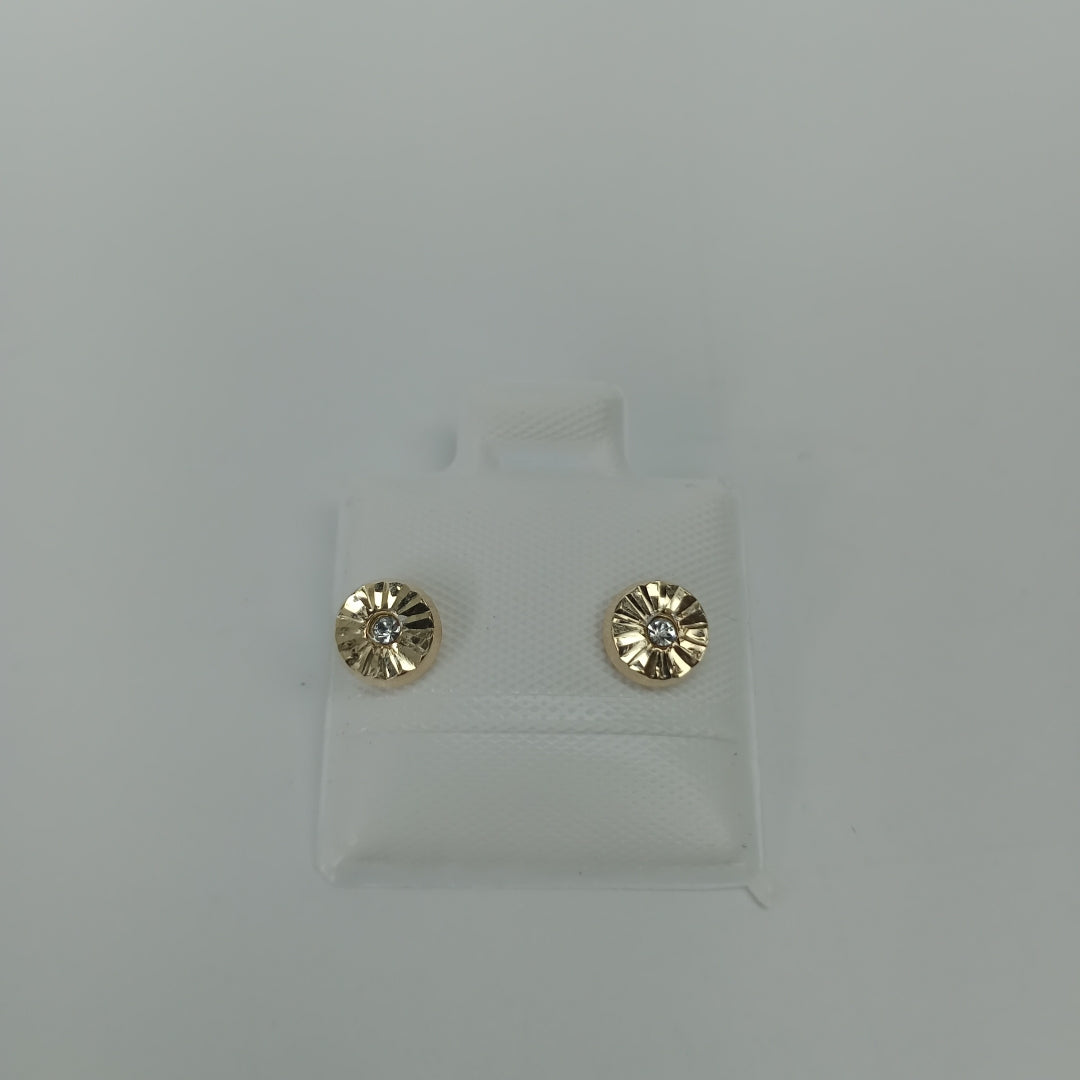 BROQUELES BROQUEL FIG BOTON C CIRCONIA 14K 0.2916 GR (NUEVO)