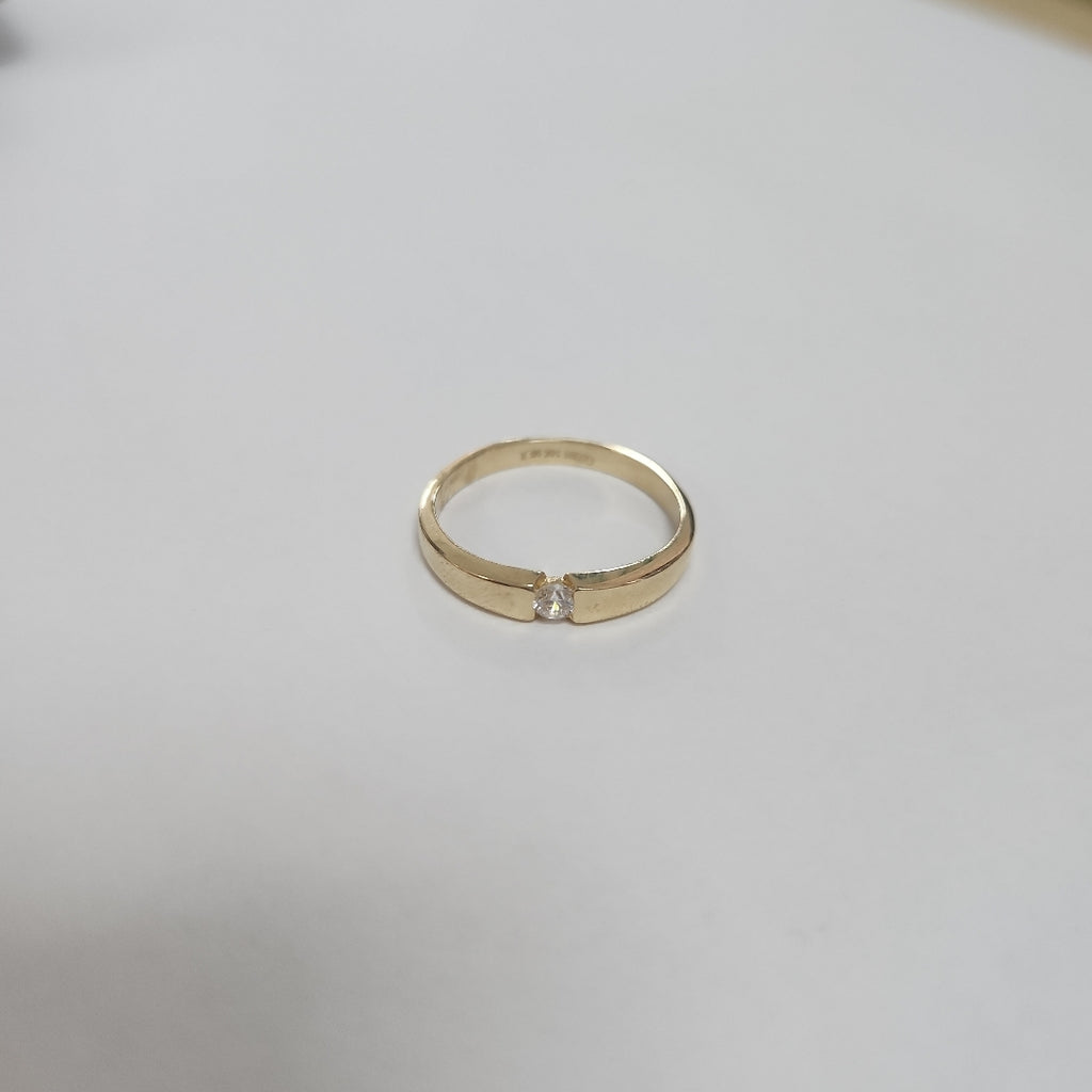 ANILLO ANILLITO SOLITARIO C CIRCONIA 14K 7 TALLA 2.5 GR (NUEVO)