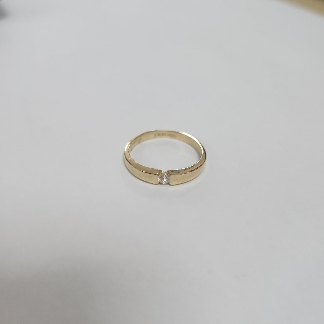 ANILLO ANILLITO SOLITARIO C CIRCONIA 14K 7 TALLA 2.5 GR (NUEVO)