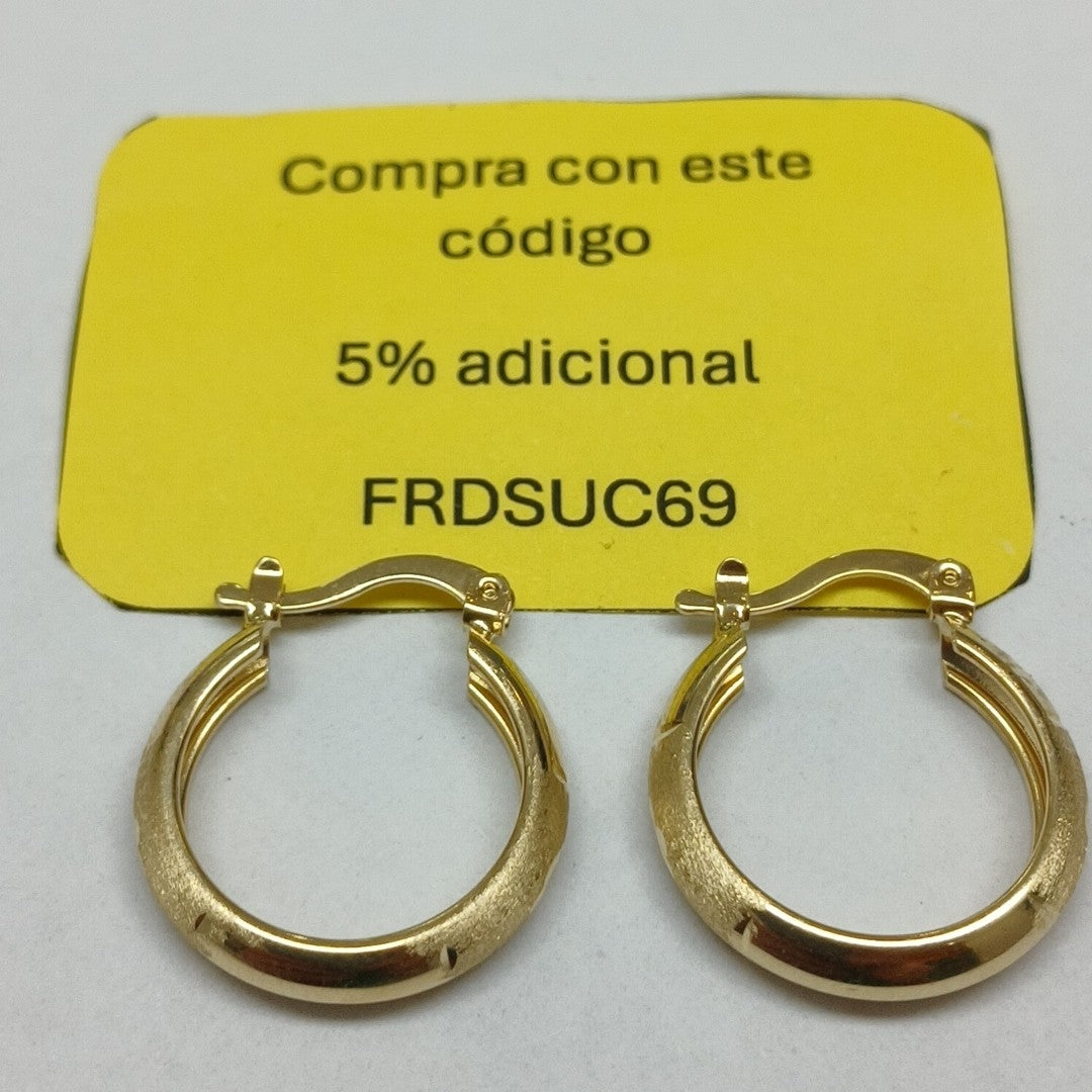 ARETES TEJIDO ARRACADA SATINADA 14K 2.5 GR (NUEVO)
