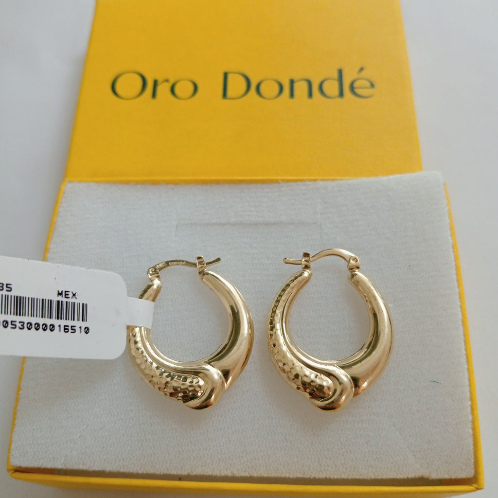 ARETES ARRACADAS ENTRELAZADAS 14K 2.6 GR (NUEVO)