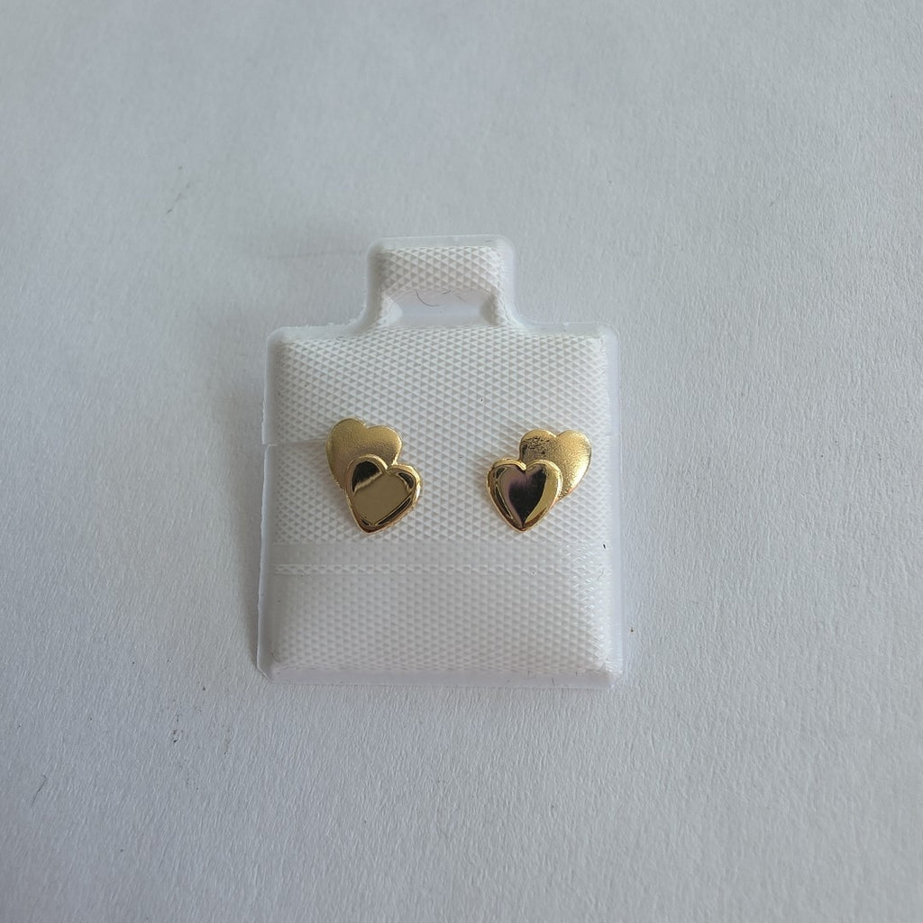 BROQUELES BROQUEL CORAZON DOBLE 14K 0.2171 GR (NUEVO)