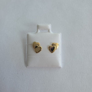 BROQUELES BROQUEL CORAZON DOBLE 14K 0.2171 GR (NUEVO)