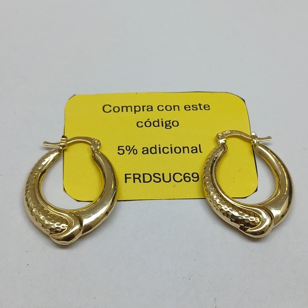 ARETES ARRACADAS ENTRELAZADAS 14K 2.5 GR (NUEVO)
