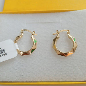 ARETES TEJIDO ARRACADAS FACETADAS 14K 1.8 GR (NUEVO)