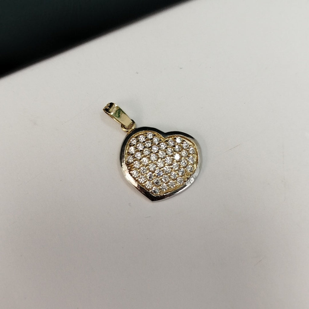 DIJE CORAZON CON CIRCONIAS 14K 1.8 GR (NUEVO)