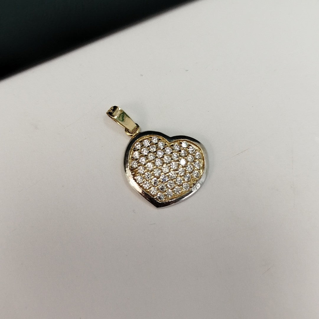 DIJE CORAZON CON CIRCONIAS 14K 1.8 GR (NUEVO)