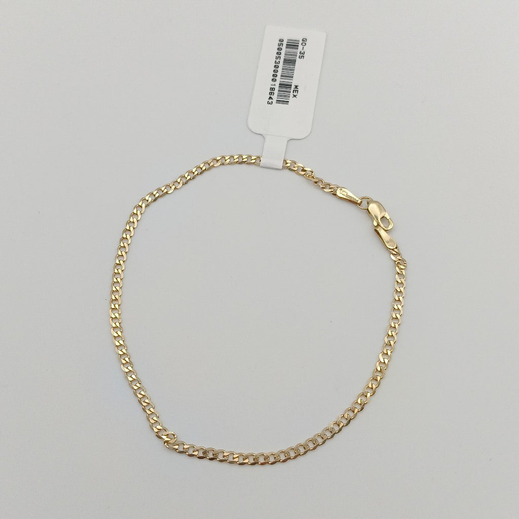 PULSERA TEJIDO BARBADA 14K 21 CM 2.3 GR (NUEVO)