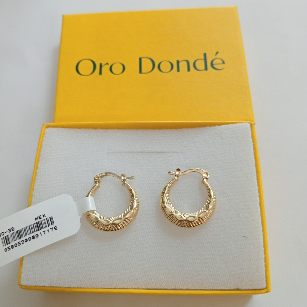 ARETES ARRACADAS HUECAS 14K 1.8 GR (NUEVO)
