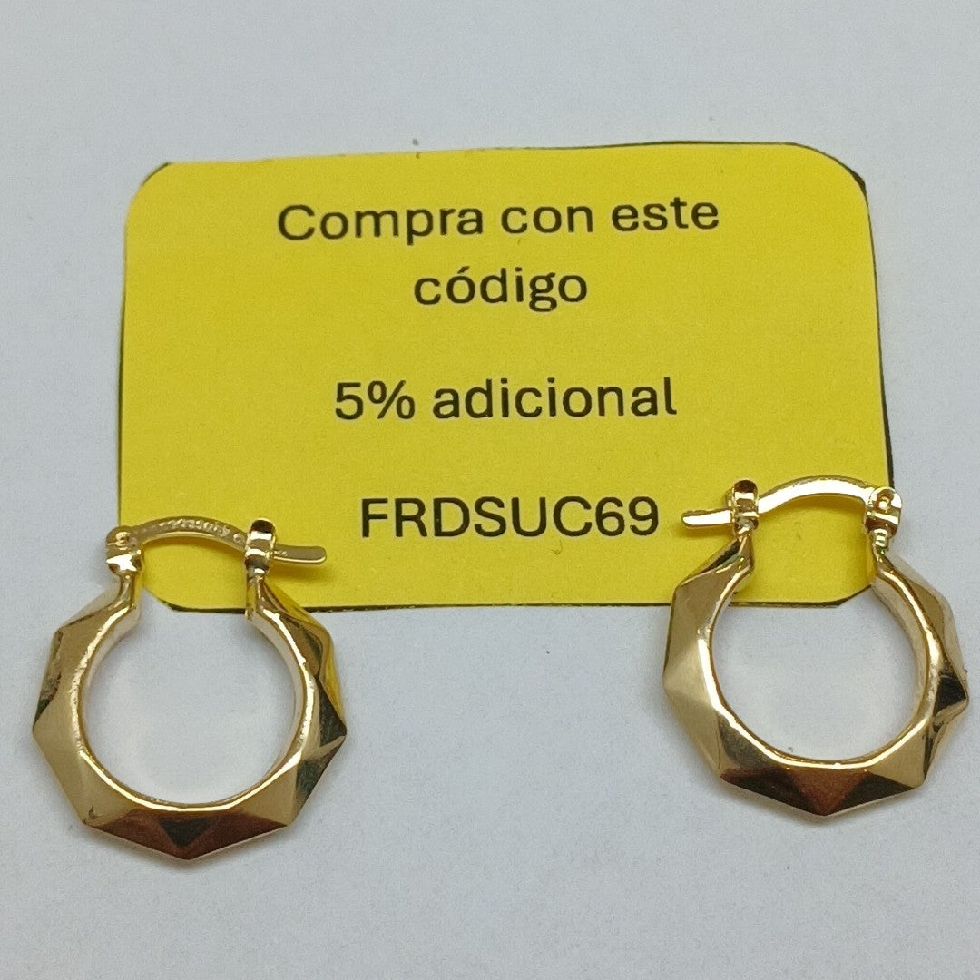 ARETES TEJIDO ARRACADAS FACETADAS 14K 1.7 GR (NUEVO)