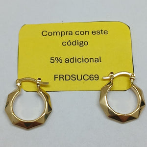 ARETES TEJIDO ARRACADAS FACETADAS 14K 1.7 GR (NUEVO)