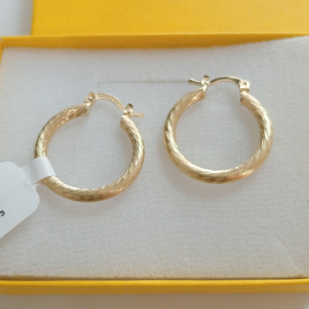 ARETES TEJIDO ARRACADAS ASTRIADAS 14K 2.8 GR (NUEVO)