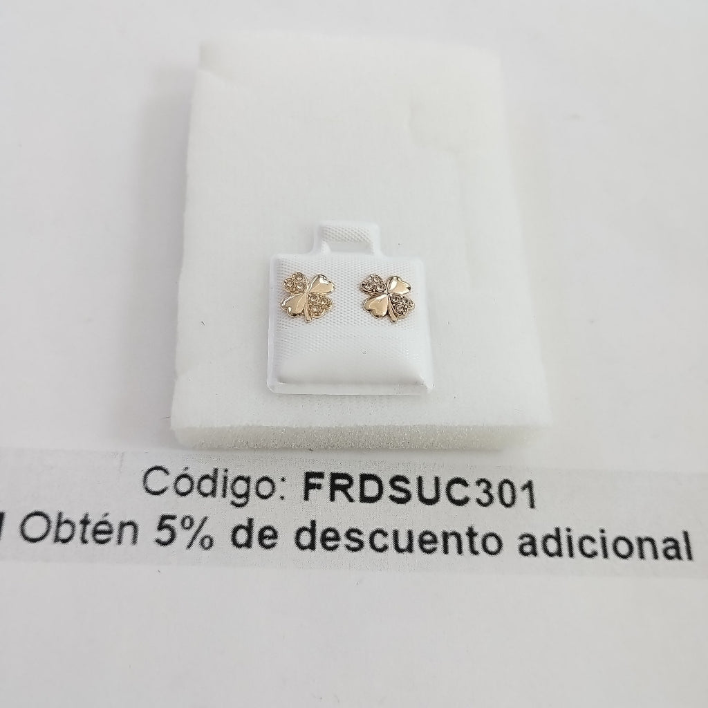 BROQUELES BROQUEL FIG TREBOL 14K 0.2851 GR (NUEVO)